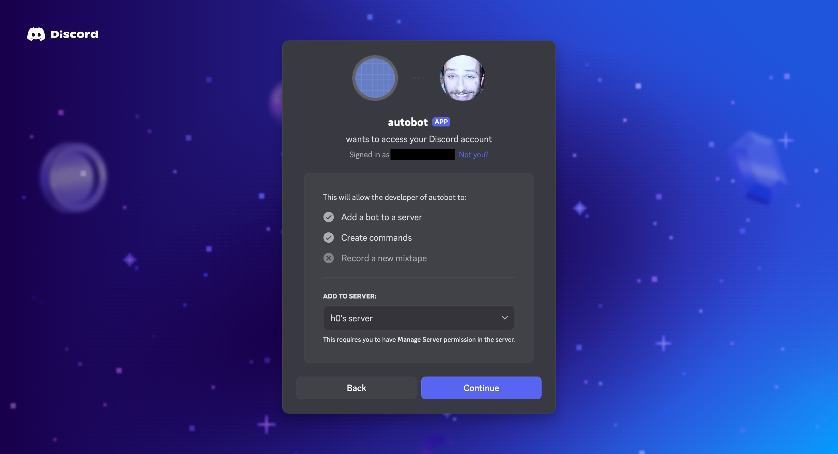 Install screen - Select Server